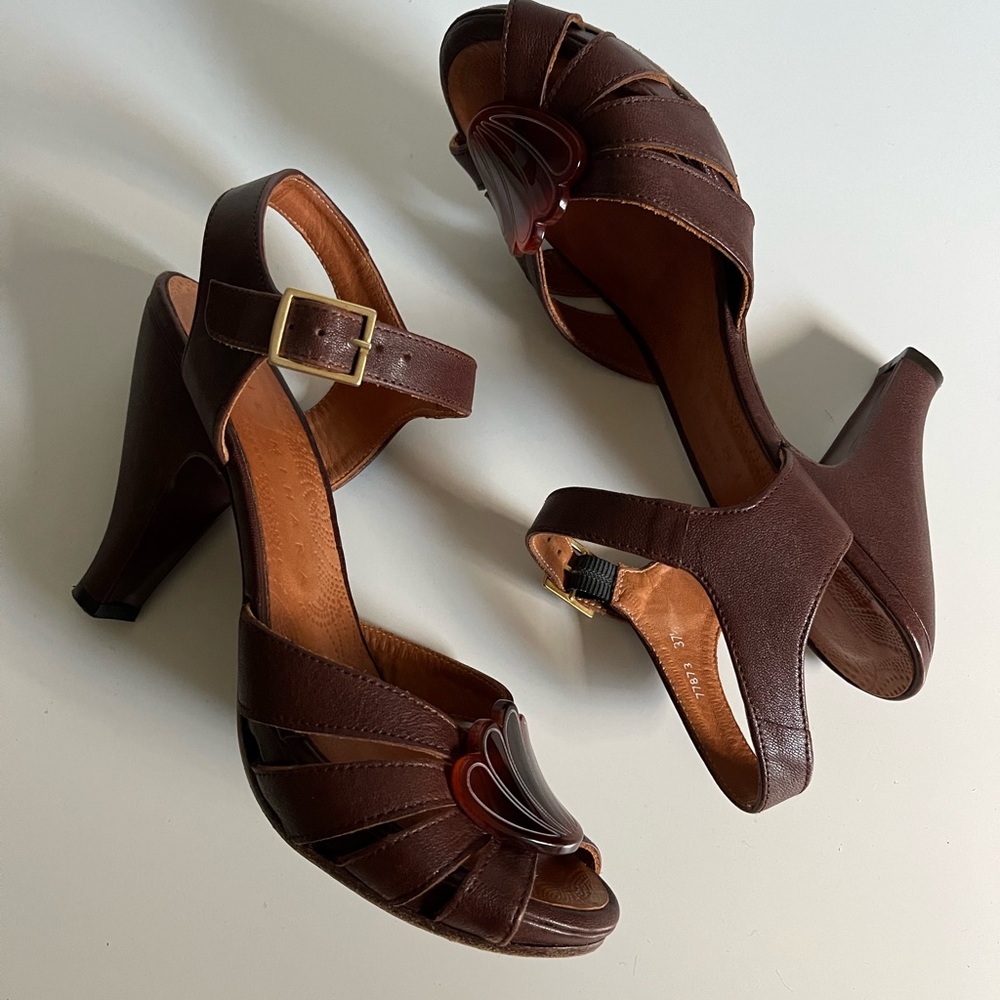 Chie Mihara Platform heeled sandals in brown
